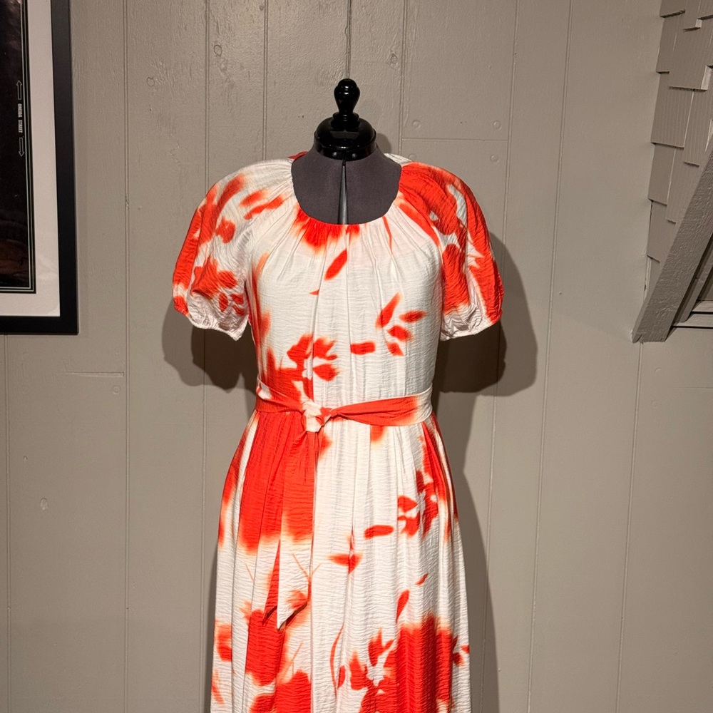Simply Vera Vera Wang Red and White Floral Midi Dress
